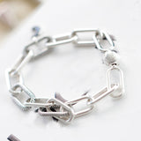 Ladies Fashion Silver Bracelet Tie Interweave Beads
