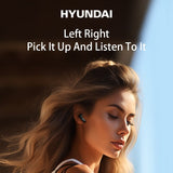 HYUNDAI Original Half In-ear Wireless Bluetooth Earbuds HIFI Surround Sound Low Latency Noise Canceling Bluetooth Headset