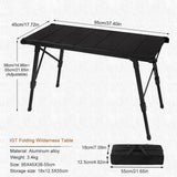 Aluminum Alloy Folding IGT Table with Adjustable Height and Carrying Bag - For Outdoor Camping, Picnic, Beach