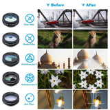 APL-DG10 Fisheye + Wide-angle Macro Mobile Phone External Lens Wide-Angle Macro Fisheye Phone Lens Set with Portable Storage Bag