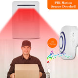 Wireless PIR Motion Sensor 38 Chimes Volume Adjustment Long Transmission Range Doorbell
