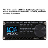 ATS-20+ SI4735 Full Waveband Radios Receiver Frequency Modulation AM (MW & SW) SSB Covering Commercial Amateur Radiobands