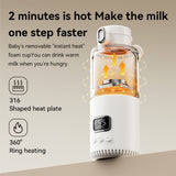 Portable Stainless Steel Electric Kettle - 400ml Capacity, 37-55℃ Adjustable Temperature, Wireless Instant Water Warmer