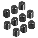 10Pcs Potentiometer Control for Electric Guitar Volume Tone Knobs Black D Type 6mm