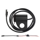 Aluminium Alloy Motorcycle Handlebar Mount 2.4A USB Charger Voltmeter ON/Off Switch SAE Fits for 22mm-26mm Handlebars