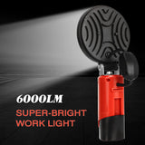 27W 6000LM LED Work Light Flashlight Portable Outdoor Camping Electric Torch Spotlight for Milwaukee 10.8V-12V Li-ion Battery