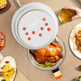 Visual Oil-free Electric Fryer - Multi-functional Automatic Household Fryer with 360° Baking and LED Touchscreen
