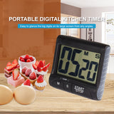 Digital Kitchen with Strong Magnet Back Stand Hanging Hole Loud Alarm Large LCD Display Cooking Timer Clock