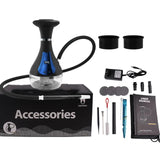 Intelligence LED Dry Herbs Electric Hookah Set with 2Pcs Metal Tobacco Кальян Bowl Rechargeable Курительная Трубка Gift