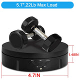 Motorized Rotating Display Stand, 360 Degree Photography Turntable with 6 PVC Backgrounds,Battery/USB Power Supply Black