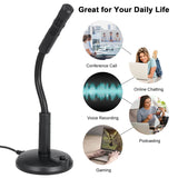 USB Desktop Microphone Plug &Play Omnidirectional PC Laptop Mic for Computer Gaming Recording Chatting Singing Meeting