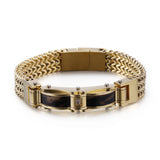 Gold Stainless Steel Men's Diamond Bracelet