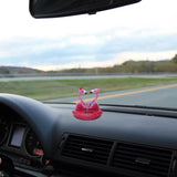 Solar Bobblehead Flamingo Cute Ornaments Dashboard Shaking Decor Valentine's Day Shake Head Toy For Car
