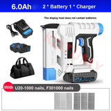 21V Electric Nailer Rechargeable Nail Shooter Furniture Staple Gun DIY Woodworking Household Decoration Tool