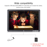 Andoer 17" LED Digital Photo 1920*1080 Electronic Picture Frame MP3 MP4 Video Player Clock Calendar with Remote Control