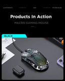 M5 Honeycomb Lightweight USB Wired Ergonomic RGB PAW3325 Chip 800-12000DPI E-sports Game Mouse for PC Laptop Tablet