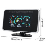 4 In 1 LCD Gauge Water Temperature+Oil Pressure+Fuel Level Gauge+Voltmeter with Sensor 1/8NPT for Universal Truck Car 12V 24V