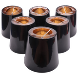 Black Lamp with Gold Lining Clip on Light Shades Candle Chandelier Lampshades, Set of 6