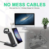 Fast wireless base 15W, USB charging base type C3 in 1.