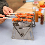 Detachable Stainless Steel Outdoor Folding Grill, Wood Burning Portable Assembly Charcoal Stove, Camping