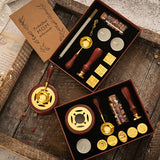 Set Vintage Kit Wedding Invitation Postcard Seag Wax Beads Seal Stamp Melting Gift Packing Box
