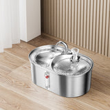 3L Stainless Steel Cat Water Automatic Drinker Feeder Food Dispenser Drinking Fountain Bowls For Cats Feeding