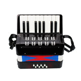 Kids Children 17-Key 8 Bass Mini Small Accordion Educational Musical Instrument for Beginner Birthday New Years Gift