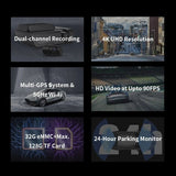 New Original Portable DDPAI X5 Pro Dash Cam Dual Car Camera 4K GPS Wifi DVR Recorder ddpai dash cam x5pro