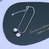 Women's Fashion Simple Silver Pearl Bracelet