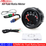 20:1-10:1 Auto Racing 52MM Air Fuel Ratio with Narrowband O2 Oxygen Sensor 0258006028 for 12V Car AFR Gauge White LED