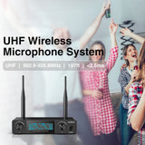 Uhf Wireless Microphone System Handheld Dual Channels Frequency Uhf Fixed Dynamic Mic for Karaoke Wedding Party Microphone