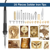 60W 220V 55-Piece Woodburner Pyrography Wood Leather Burning Electric Soldering Iron Plastic Welding Tool Kit