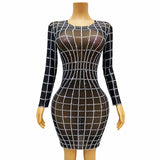 Fashionable grid design, street style, temperament, ultra short skirt, banquet evening dress