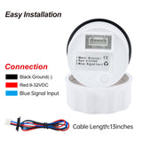 Red Light Digital 2" 52mm Pressure Gauge with Alarm 0~10 Bar Oil Press Meter 1/8NPT Sensor for Auto Car Boat Marine 12V 24V