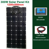 600W/300W Solar Panel Kit - 18V Flexible Solar Cell with 60A Controller Battery Charger for Outdoor Camping, Yacht, Motorhome, Car, RV, Boat
