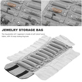 Roll Jewelery Bag, Made Of Flannel, Ring, For Jewelry Storage When Traveling - Black, Gray, Small