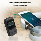 OLED Bluetooth 5.0 Receiver Back Clip Wireless Audio Adapter For Mobile Phone TV Car Home Audio Music Transmitter