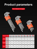 9Pcs Torx Wrench Kits Allen Hexagon Hex Head Spanner Keys Set Double End L Type Star Screwdriver Hand Repair Tools