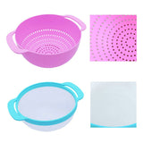 10Pcs Plastic Rainbow Bowls Set Kitchen Salad Bowl Plastic Baking Measuring Cup Measuring Spoon Set Home Cooking Baking Tool