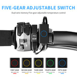 Cover 5 Gear Motorcycle Grip IP67 Waterproof Motorbike Electric Hand Heated Grips for Winter