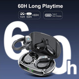 Bluetooth 5.3 Headphones IPX8 Waterproof Earbuds ENC HD Call, In-Ear Headphones Black