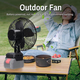 Outdoor Portable Camping Picnic Fishing Cordless Metal Lithium Battery Speed Adjustable Fan