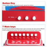 7 Keys 2 Bass Small Accordion Educational Musical Instrument Christmas Birthday Gift Toddlers Beginners