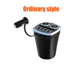 URANT Car Charger Multifunctional Cup Phone Holder Cigarette Lighter Sockets with 4 USB Ports Voltage Display Power Adapter
