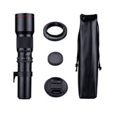 500mm F/8.0-32 Super Telephoto Lens Manual Zoom + T-Mount to F-Mount Adapter Ring Kit for Nikon D3300 D3400 D3500 D5300 D5500