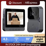 4.3inch IPS Screen Intercom Wireless Door Bell 2-ways 2.4G 1080P WiFi Doorbell Video Night IR Vision for Villa Home