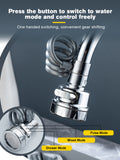 Universal spout with swivel universal extension for faucets, capable of rotating, boostingand splash proof water