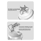 Portable Electric Juicer Fruit Mixers 600ML With USB Rechargeable Smoothie Mini Blender Multifunction hine Kitchen