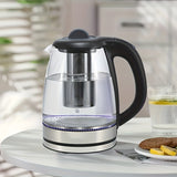 1pc, Electric Kettle -2.2L Water Pot 1500 Watt Coffee And Tea Pot Borosilicate Glass Easy To Clean, Wide Opening, Automatic Closing
