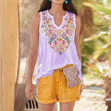 Summer Women's National Style Top T-shirt Vest